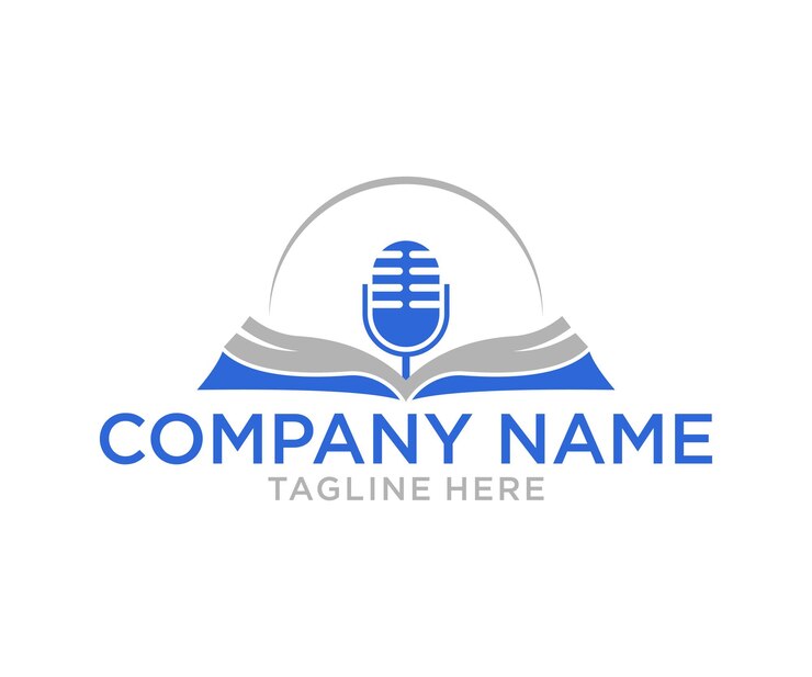 ilustración de silueta de diseño de logotipo de podcast de biblia