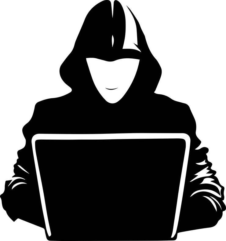 Vector ilustración de silueta de diseño de tatuaje de vector de hacker 5