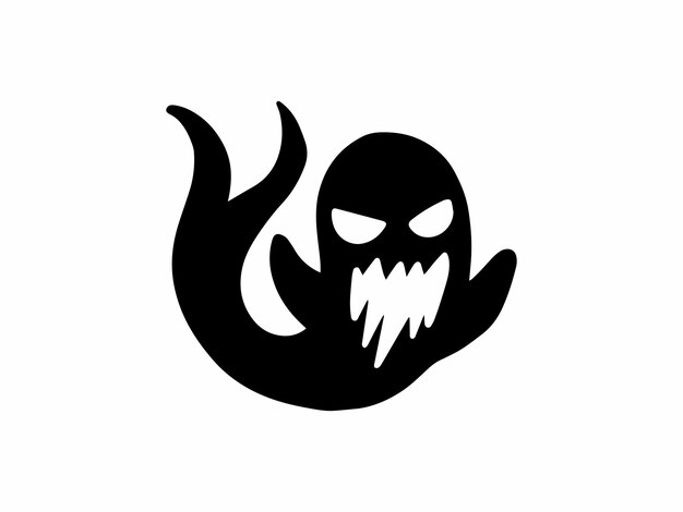 Ilustración de la silueta espeluznante del fantasma de Halloween