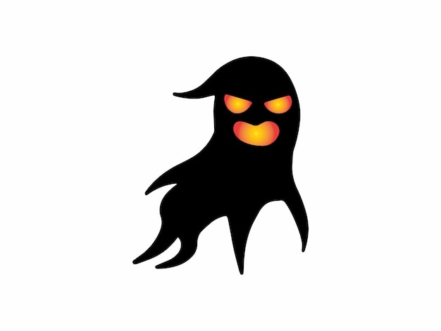 Ilustración de silueta de fantasma de Halloween aterrador