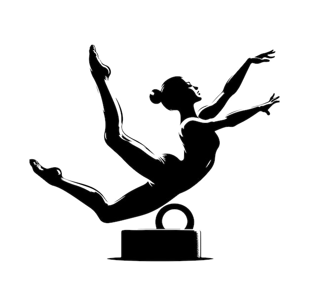 Ilustración de la silueta femenina de la gimnasia
