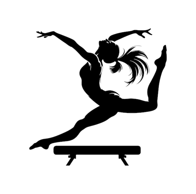 Ilustración de la silueta femenina de la gimnasia