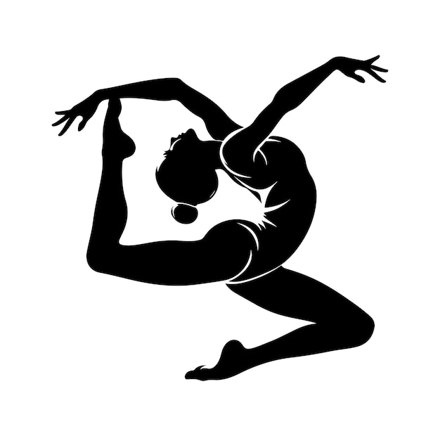 Ilustración de la silueta femenina de la gimnasia
