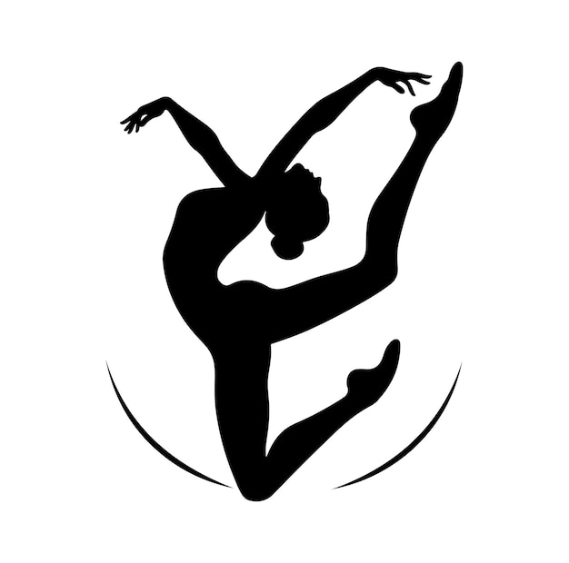 Ilustración de la silueta femenina de la gimnasia