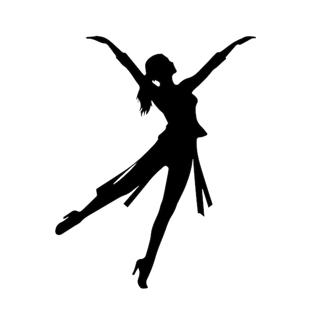 Vector ilustración de la silueta de una figura bailando