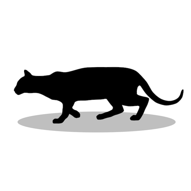 Ilustración de la silueta del gato de Bengala Diseño del icono de la siluata del gato de Bengal