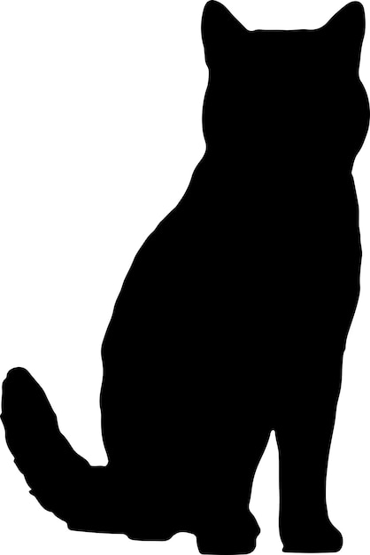 Vector ilustración de silueta de gato con fondo blanco vectorial