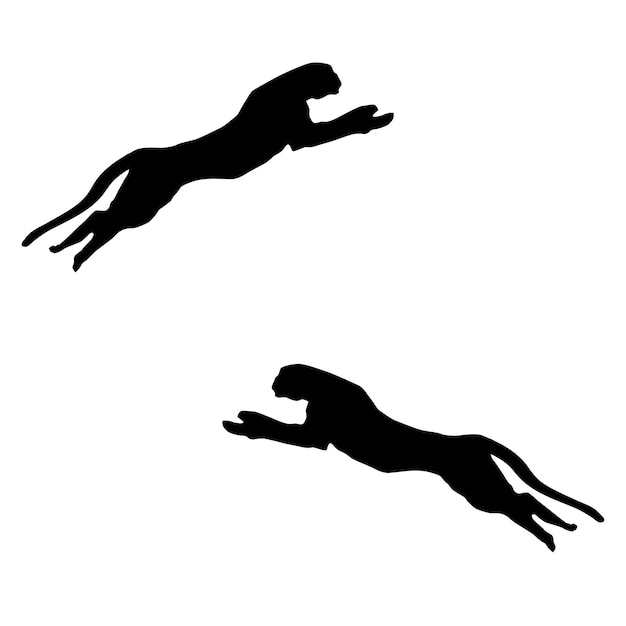 Ilustración de la silueta del guepardo Diseño del icono de la siluata del guepard