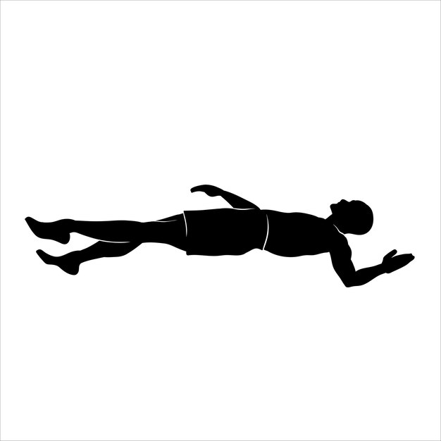 ilustración de silueta de hombre de natación