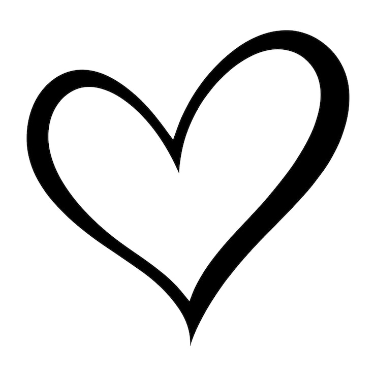 Vector ilustración de la silueta del icono en forma de corazón negro símbolo de amor