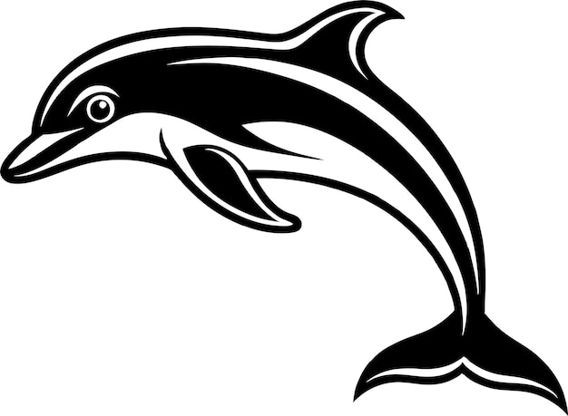 Ilustración de la silueta del icono vectorial del delfín