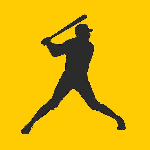 Vector ilustración de la silueta de un jugador de béisbol