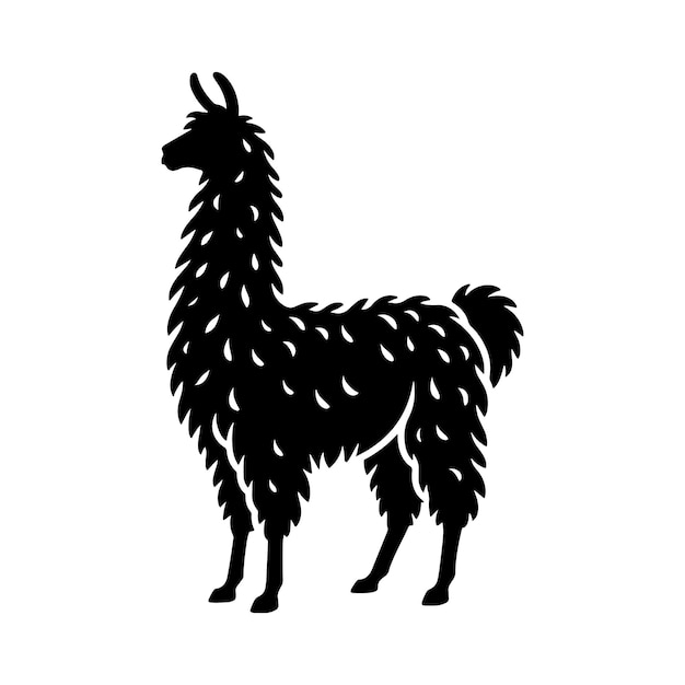 Ilustración de la silueta del lama en color negro