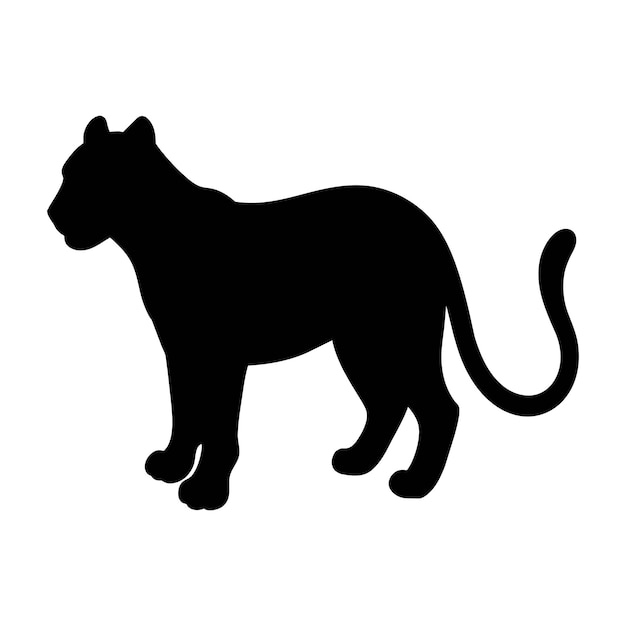 Vector ilustración de una silueta de un leopardo