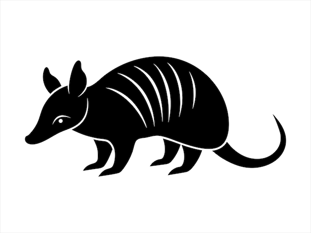 Ilustración de la silueta de la línea de armadillo