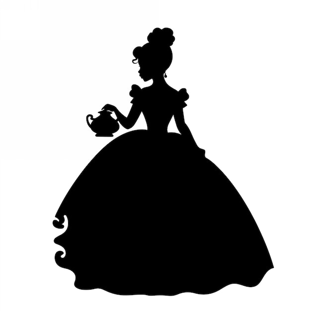 Ilustración de la silueta de la línea de la princesa Vector