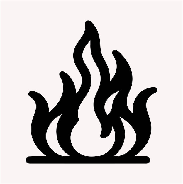 Ilustración de la silueta del logotipo del vector de fuego