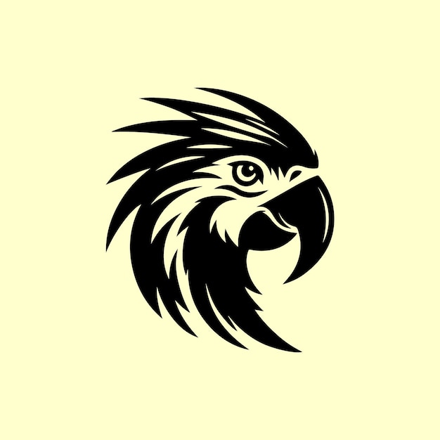 Ilustración de la silueta del loro macaw de Spixs