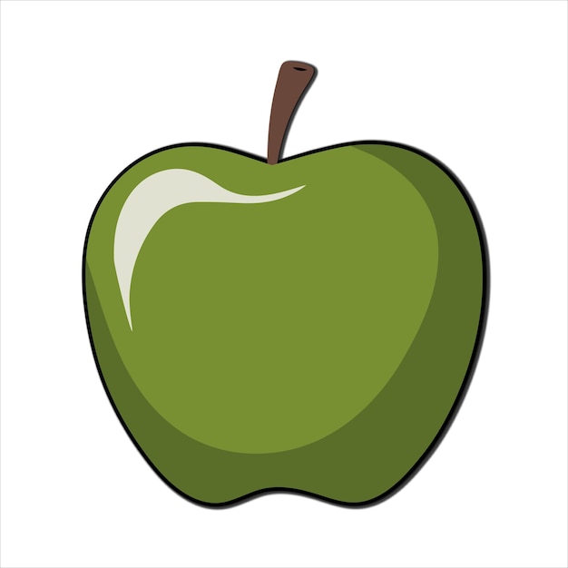 Ilustración de la silueta de la manzana sobre un fondo blanco