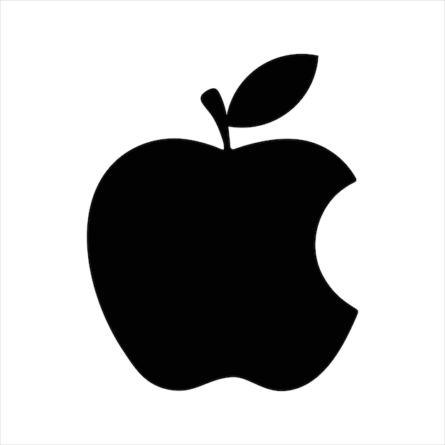 Ilustración de la silueta de la manzana sobre un fondo blanco