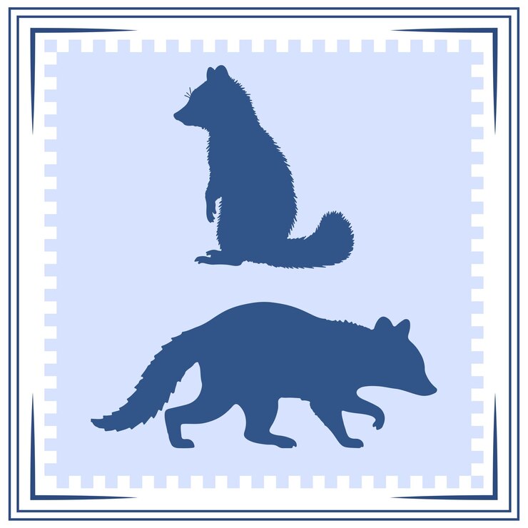 Vector ilustración de la silueta del mapache