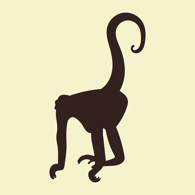 Ilustración de silueta de mono dibujada a mano