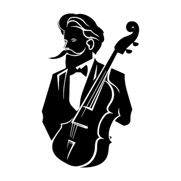 Vector ilustración de la silueta del músico