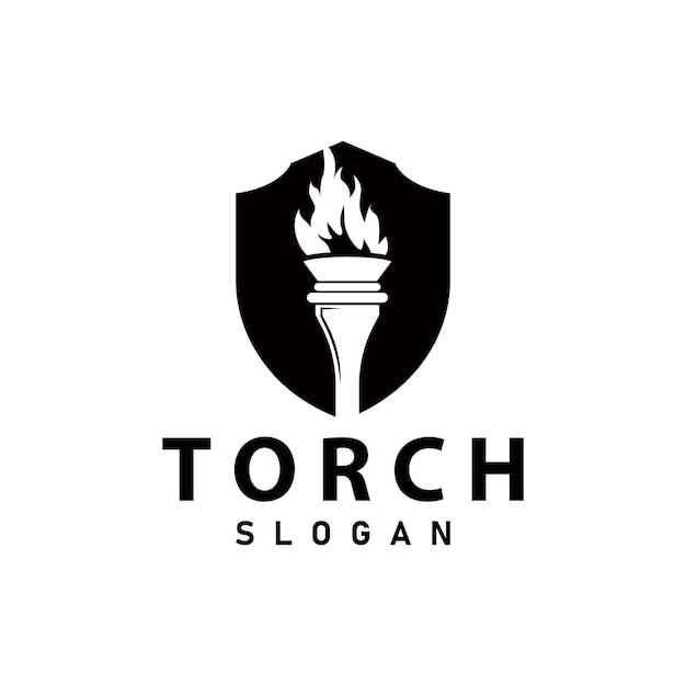 Ilustración silueta negra antorcha logotipo llama diseño deporte olímpico inspiración victoria