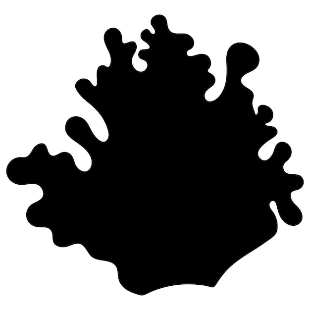 Ilustración de silueta negra coralina aislada sobre fondo blanco