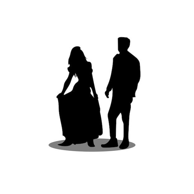 Ilustración de silueta de pareja