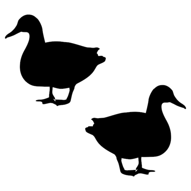 Ilustración de la silueta del pato Diseño del icono de la silhueta del pato