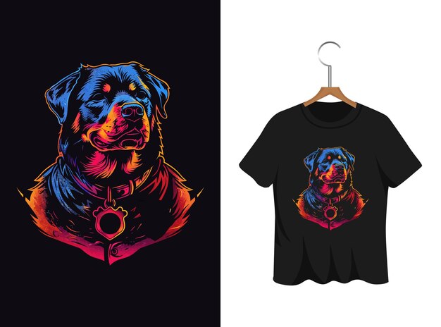 Vector ilustración de silueta de perro policial diseño de camiseta obra de arte