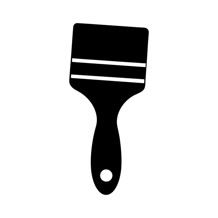 Ilustración de silueta con pincel negro