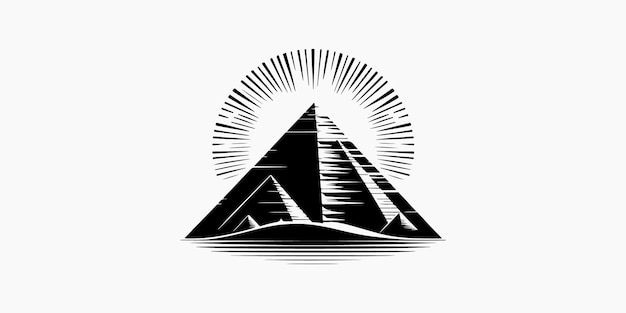 Ilustración de la silueta de la pirámide antigua Icono vectorial de dibujos animados