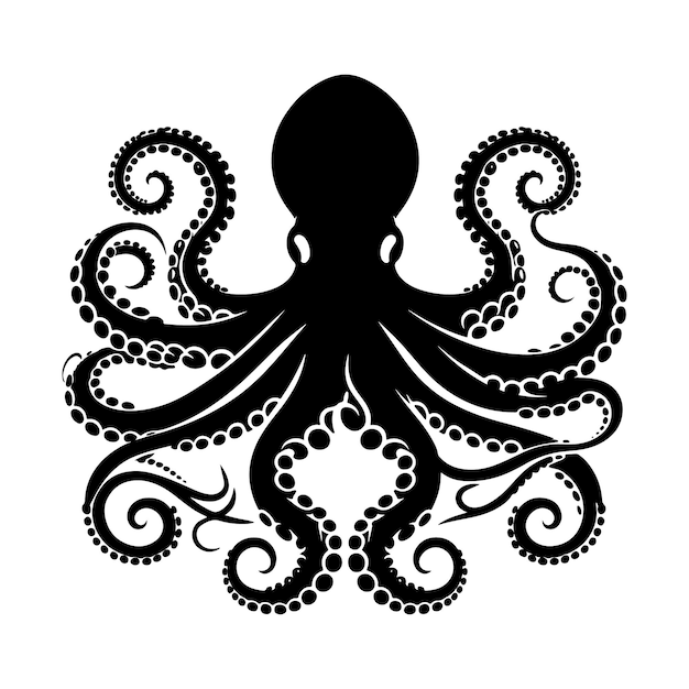 Ilustración de la silueta del pulpo negro