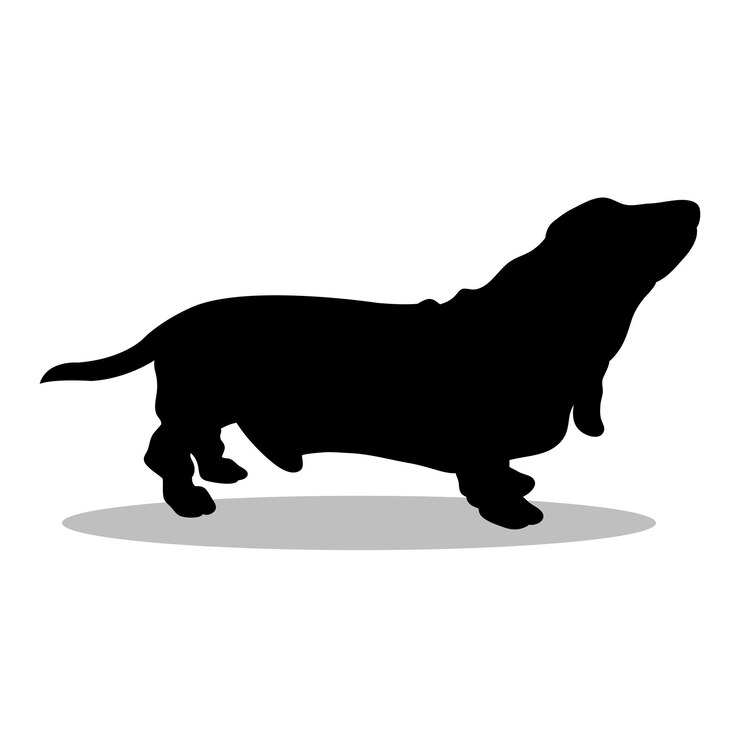 Vector ilustración de la silueta del sabueso diseño del icono de la siluata del sabueso