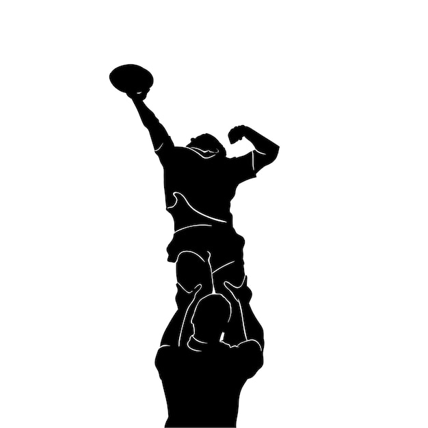 ilustración de silueta de sietes de rugby