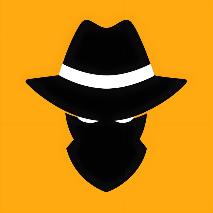 Vector ilustración de la silueta del sombrero de detective
