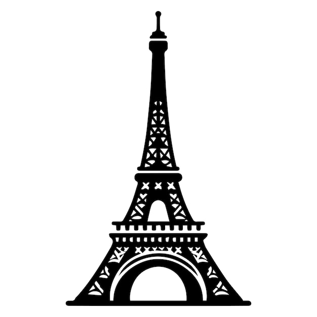 Ilustración de la silueta de la Torre Eiffel