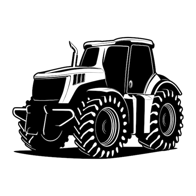 Ilustración de silueta de tractor