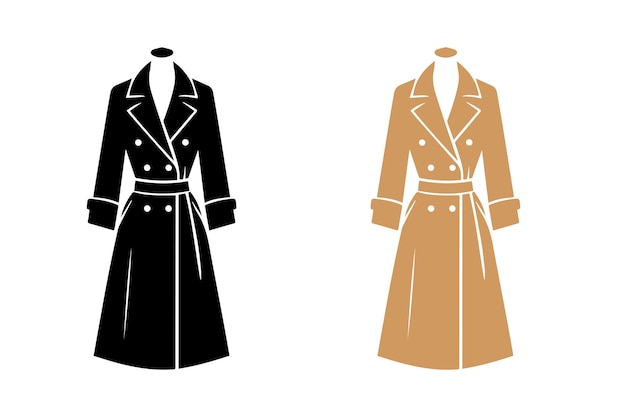Ilustración de la silueta del traje de blazer largo para mujeres