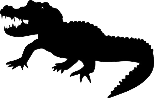 Ilustración de silueta de vector de cocodrilo