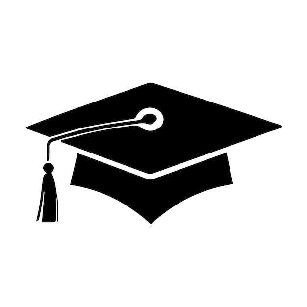 Ilustración de la silueta del vector de graduación de la gorra