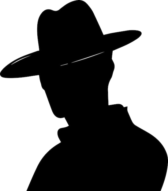 ilustración de silueta de vector de hombre de sombrero negro