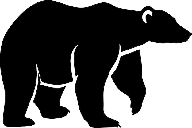 Ilustración de silueta de vector de oso polar