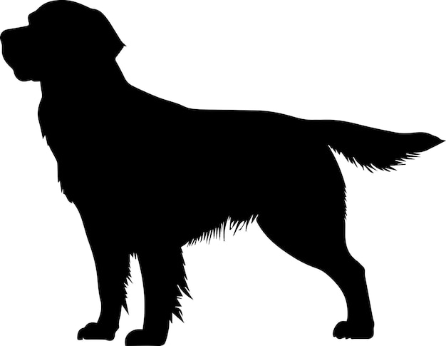 Ilustración de silueta de vector de perro golden retriever