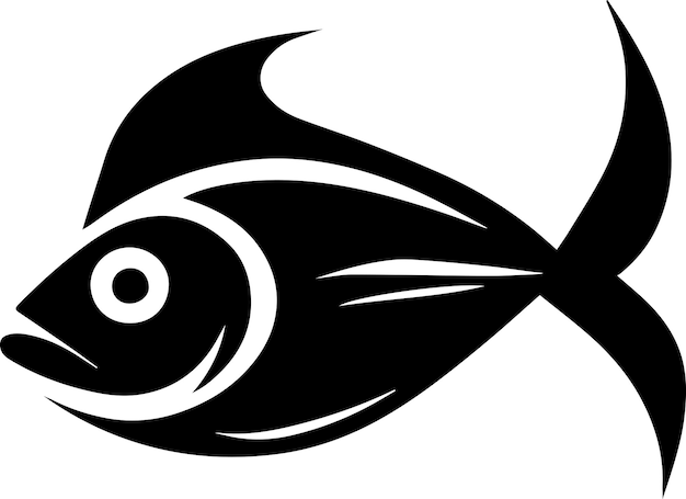 Ilustración de silueta de vector de pez azul