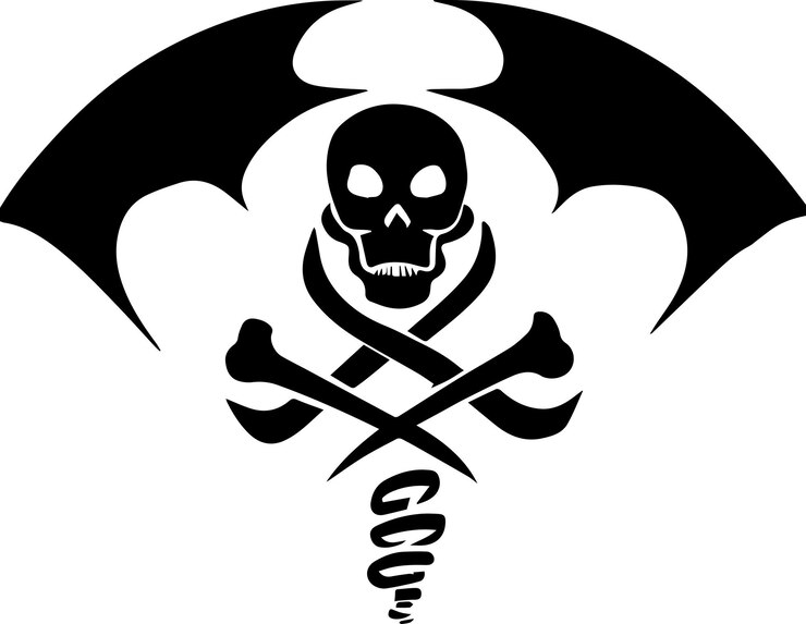 Vector ilustración de la silueta del vector del signo de la muerte
