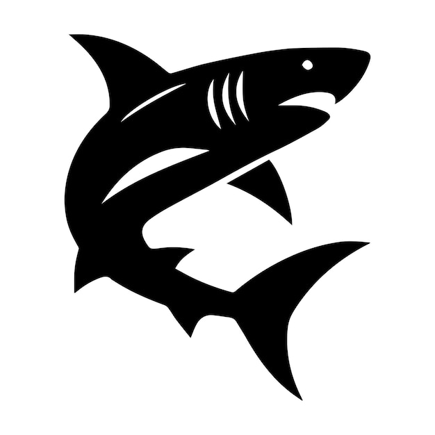 Ilustración de silueta del vector de tiburón minimalista