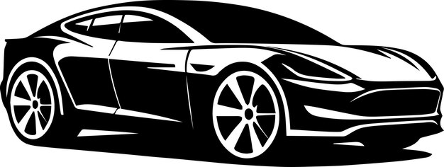 Ilustración de la silueta vectorial del automóvil en color negro 14